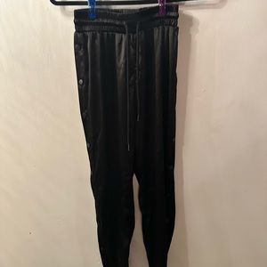 Black silky joggers
